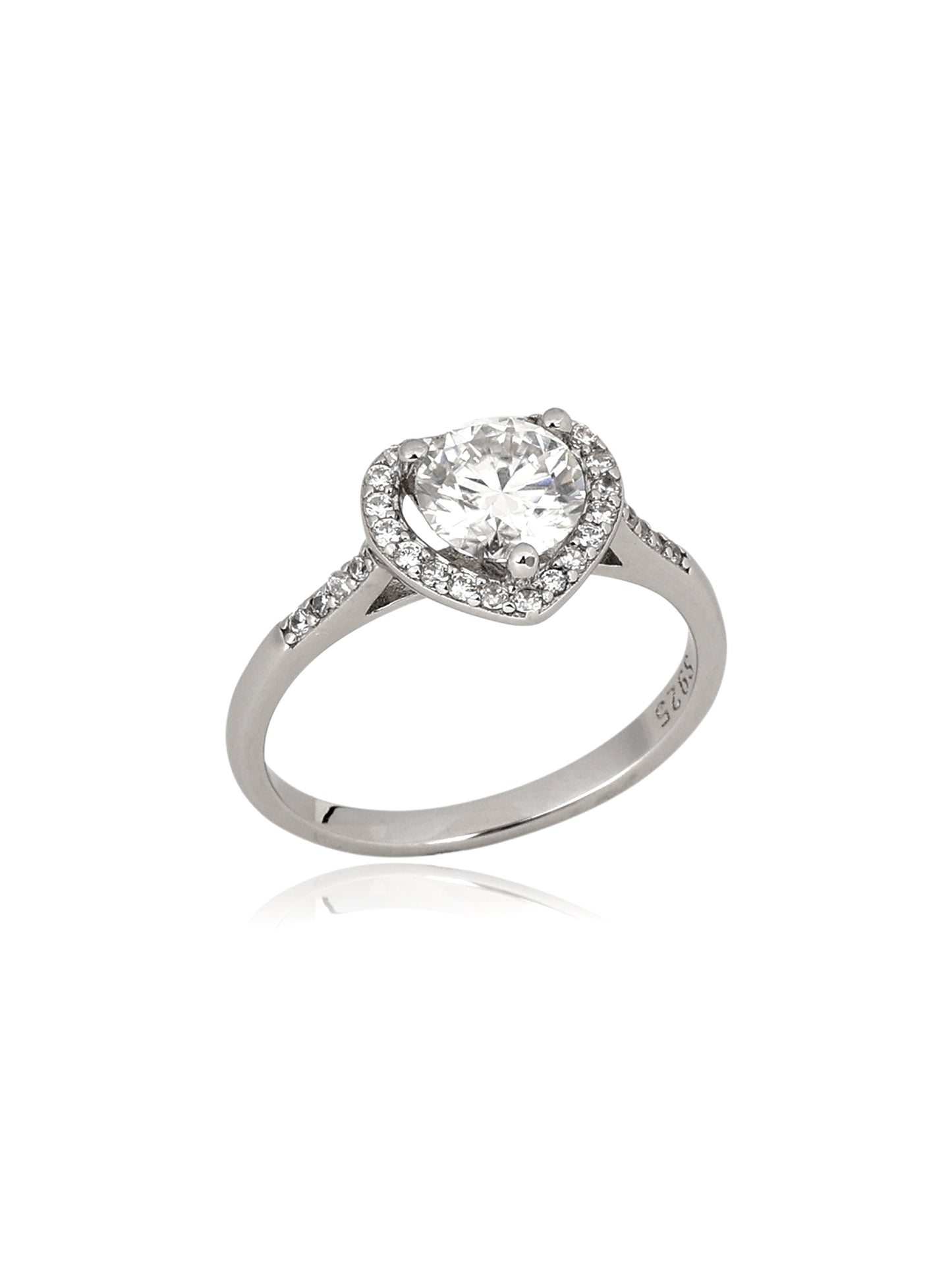 Anel Coração Moissanite 6,5mm
