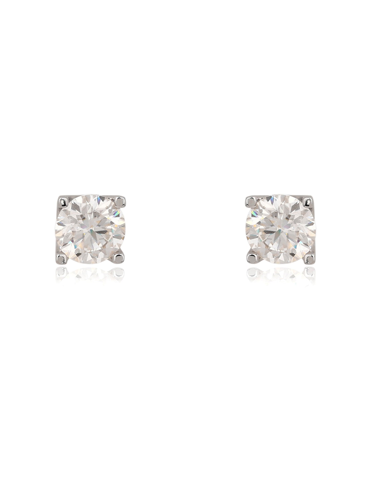 Brinco ponto de luz 6.5mm moissanite