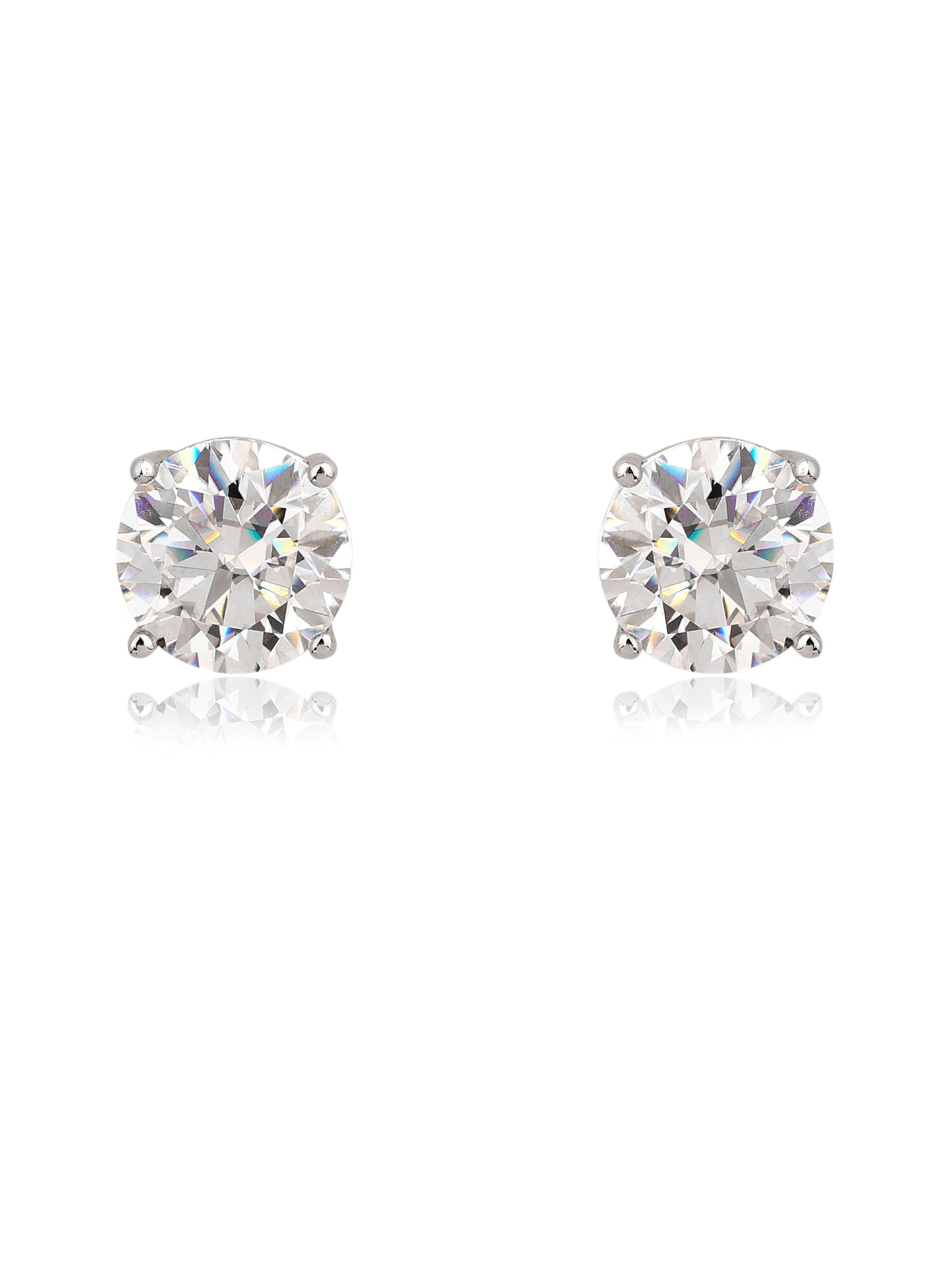 Brinco ponto de luz 10mm moissanite