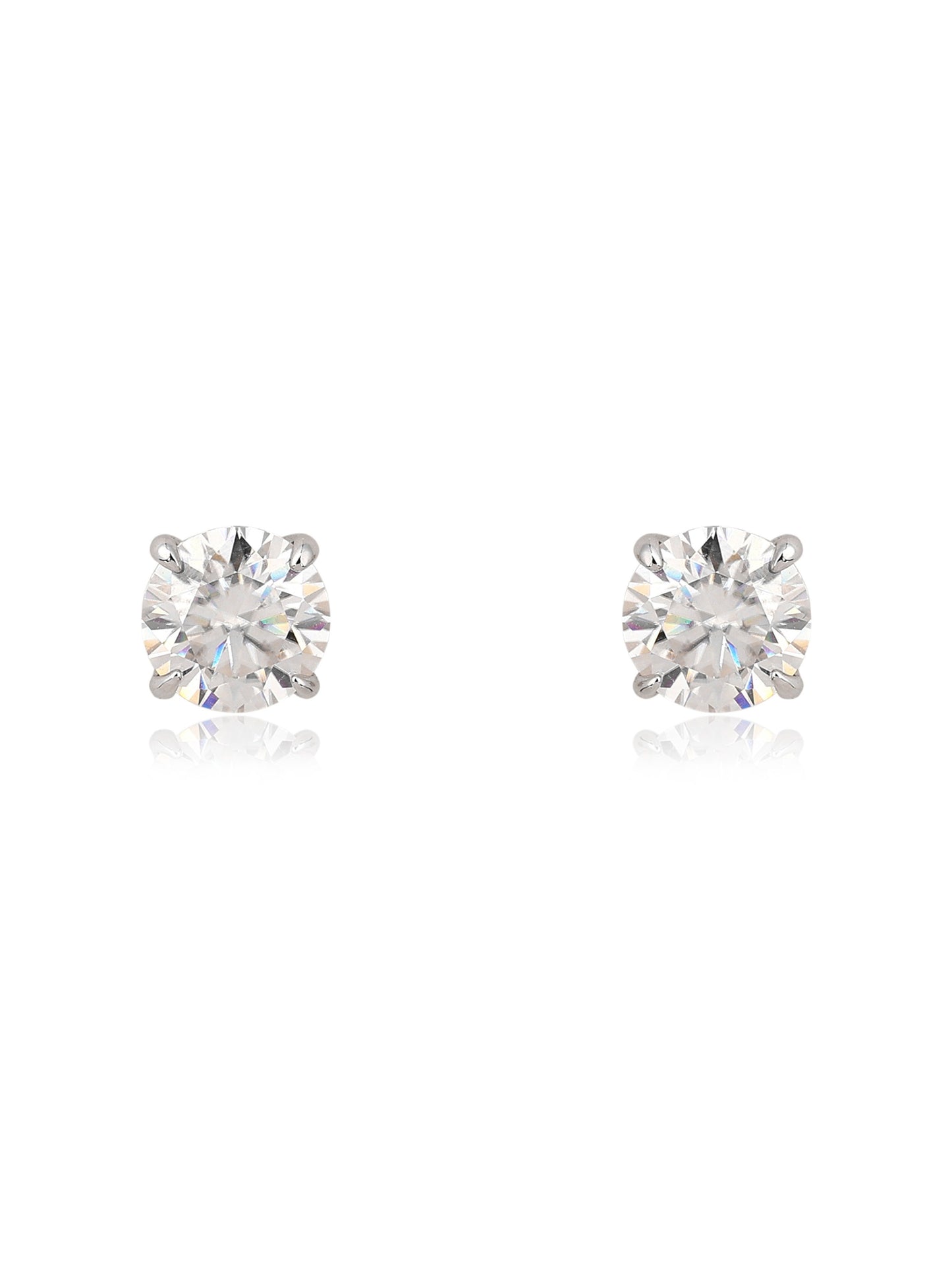 Brinco ponto de luz 8.0mm moissanite