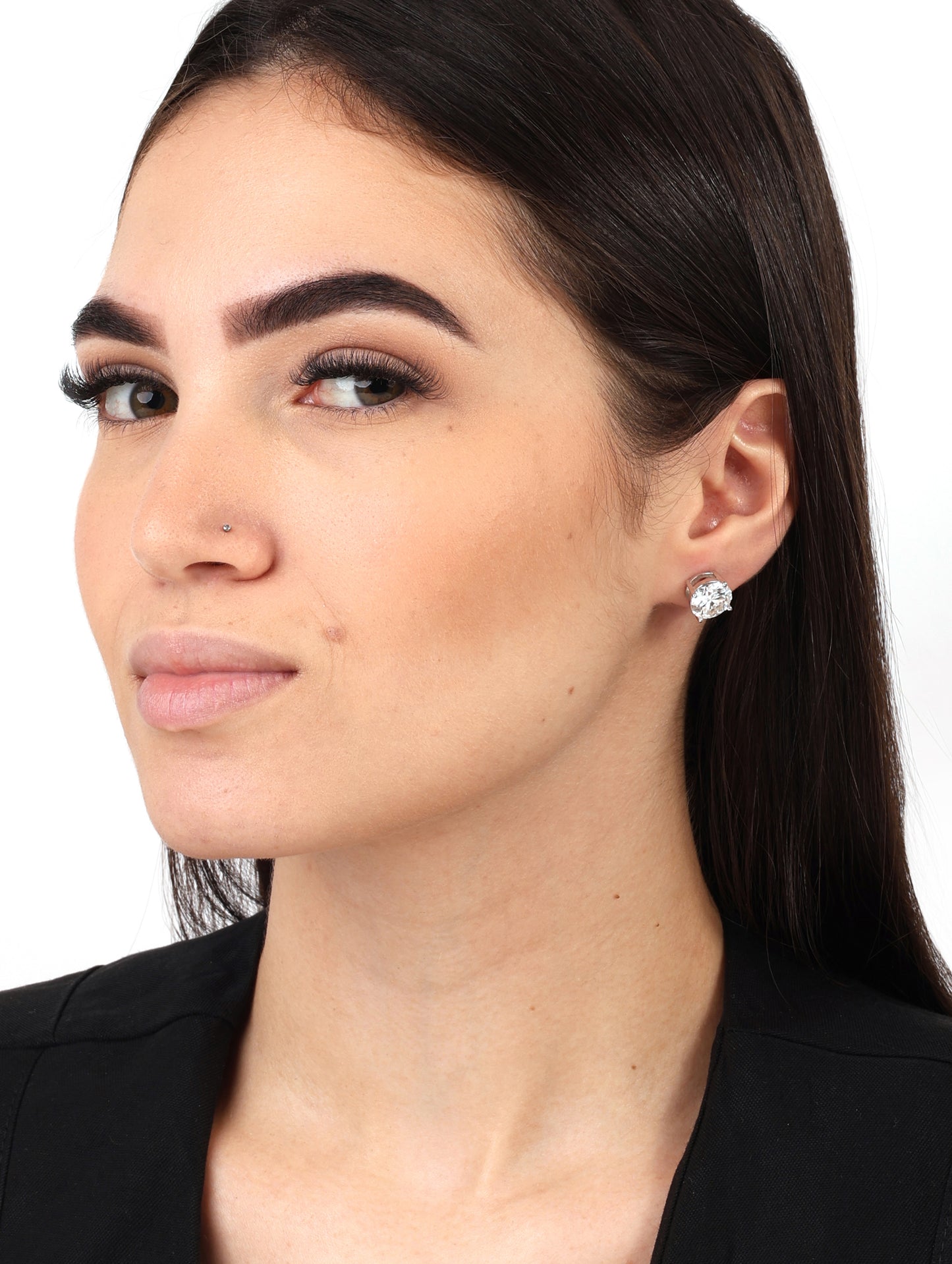 Brinco ponto de luz 10mm moissanite