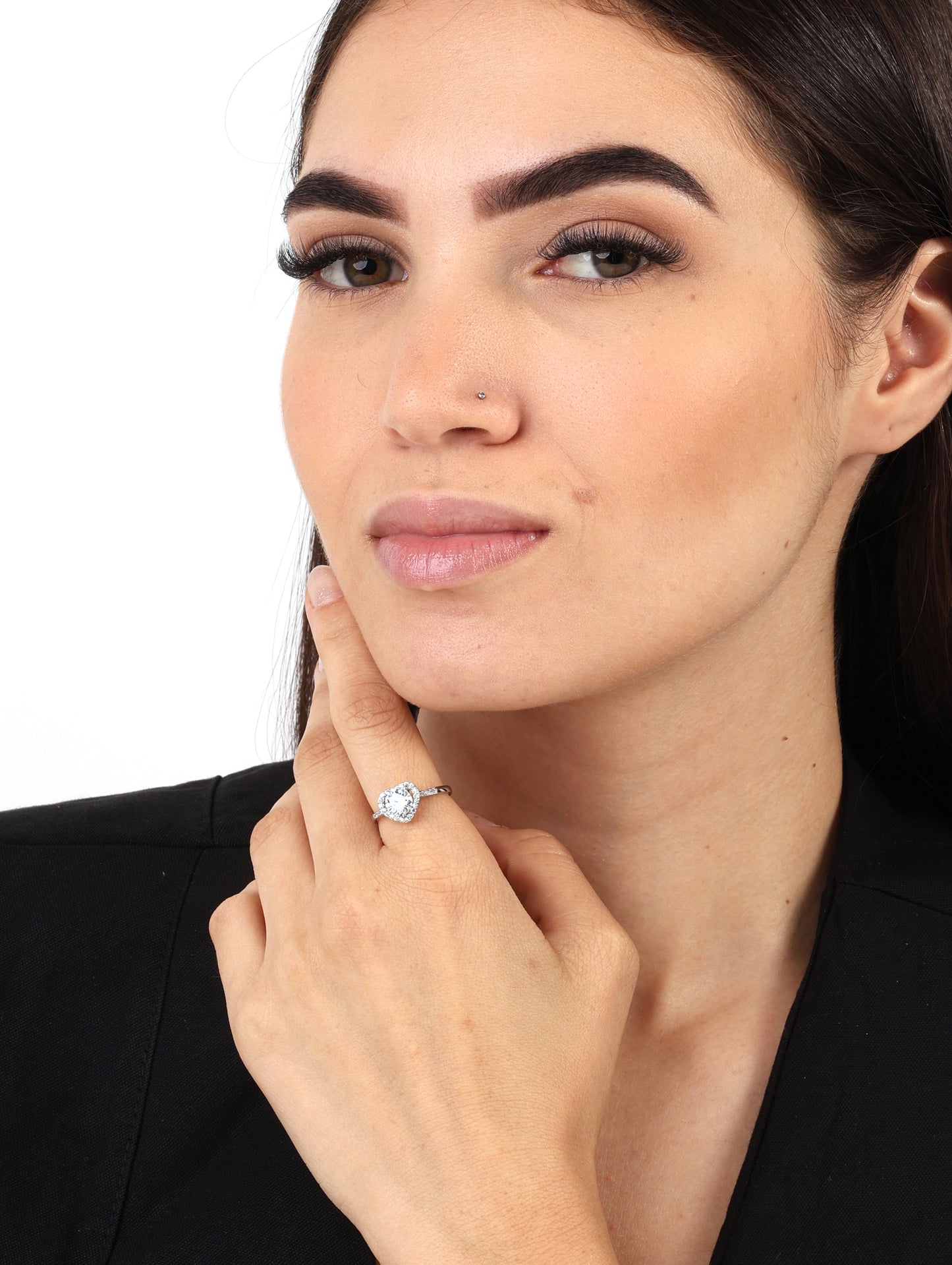Anel Coração Moissanite 6,5mm
