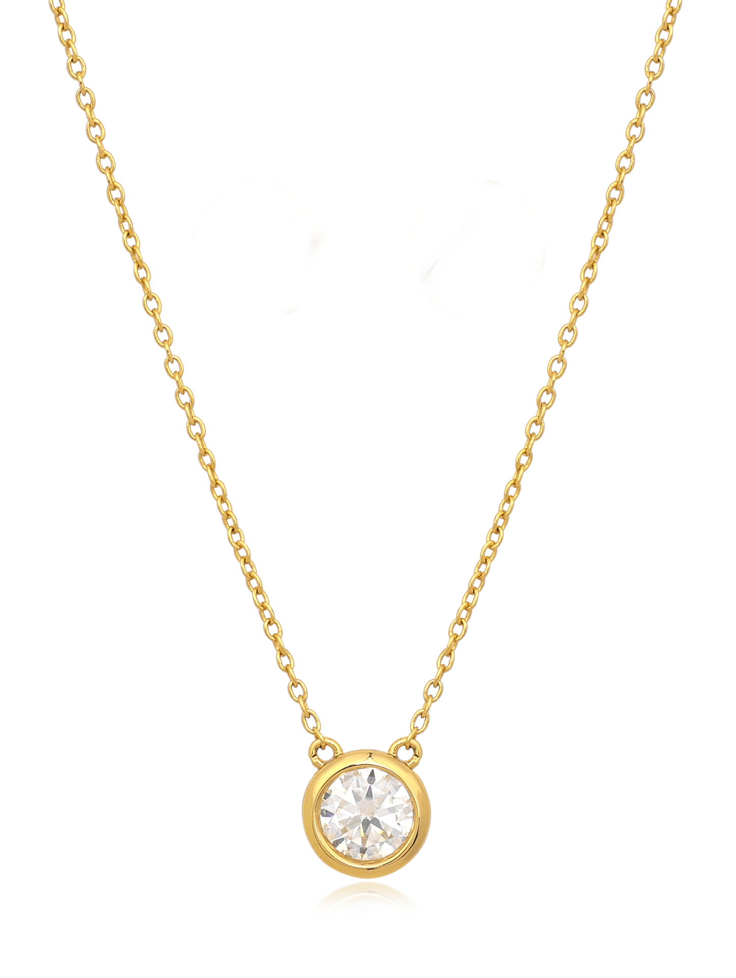 Colar moissanite 6,5mm ouro