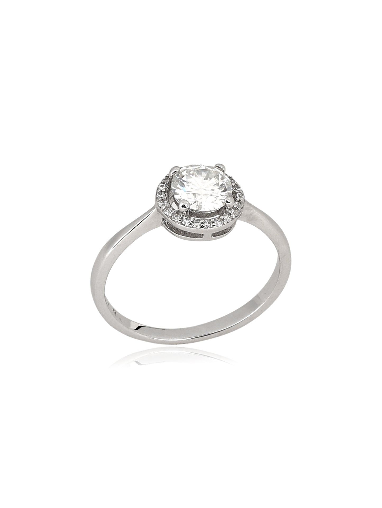 Anel solitário SW moissanite 6,5 mm