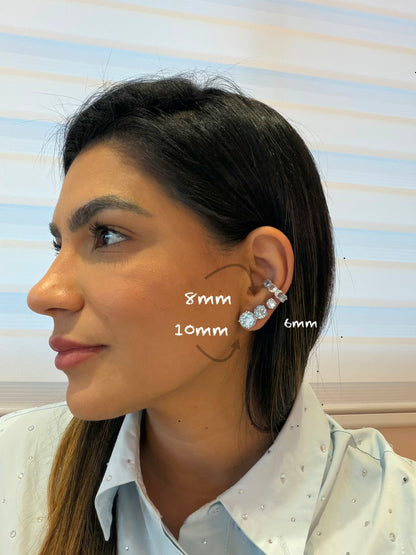 Brinco Solitário 10mm Colors 925