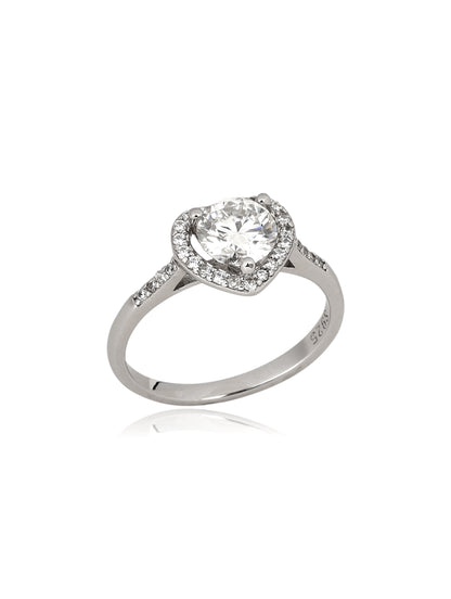 Anel Coração Moissanite 6,5mm