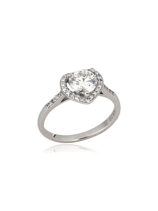Anel Coração Moissanite 6,5mm