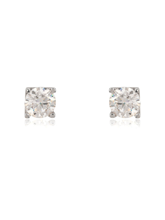 Brinco ponto de luz 6.5mm moissanite