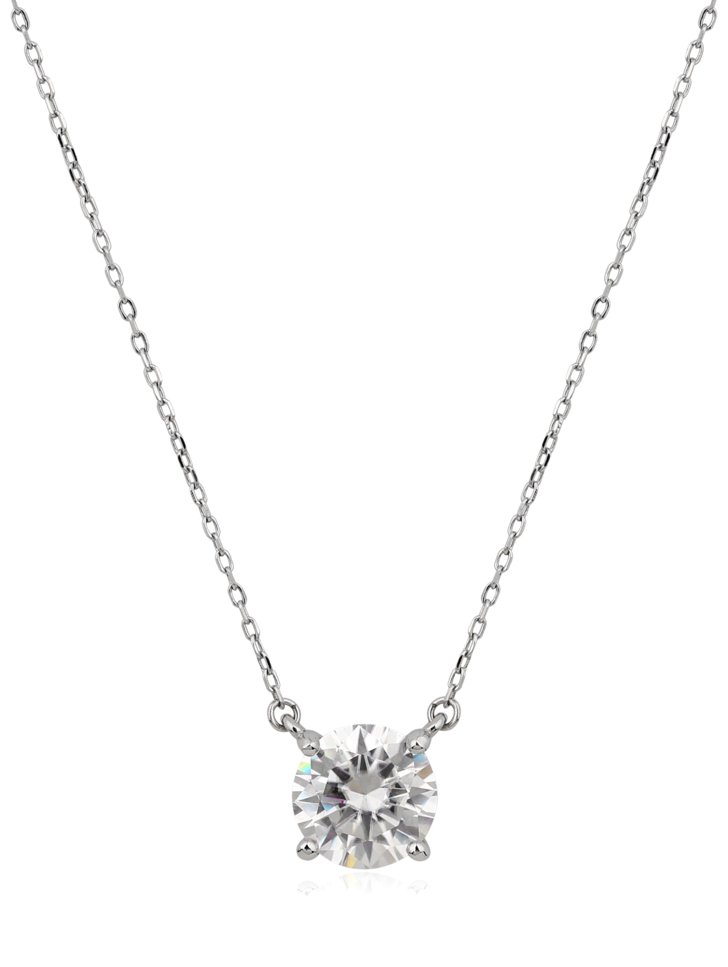 Colar Ponto de luz Moissanite 8.0 mm Ródio