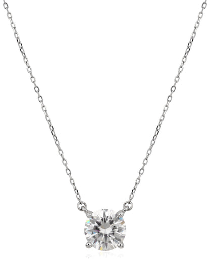 Colar Ponto de luz Moissanite 8.0 mm Ródio
