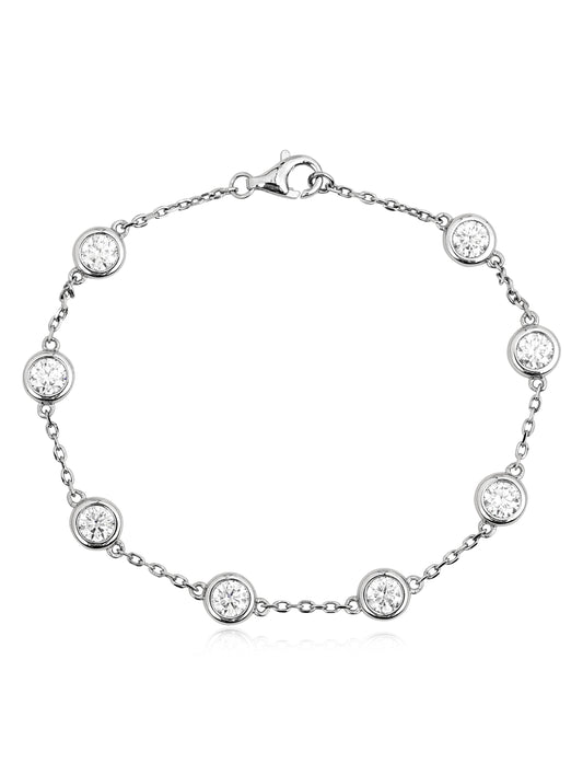 Pulseira 8 pontos 5.0 mm moissanite