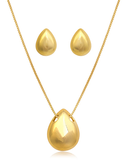 Conjunto Gota Lisa Ouro