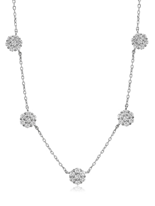 Colar  Flourette 5 Flores 925