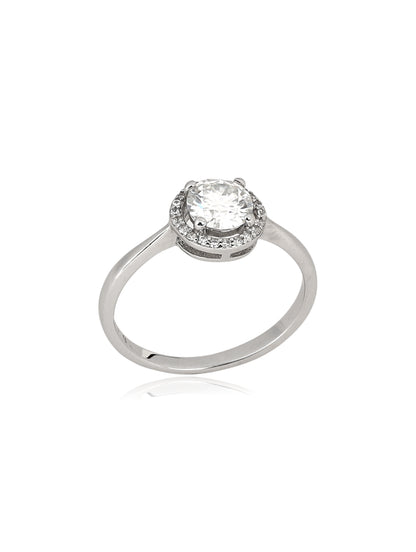 Anel solitário SW moissanite 6,5 mm
