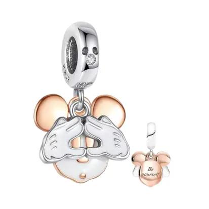 Berloque Luvas Mickey Mouse - Prata 925