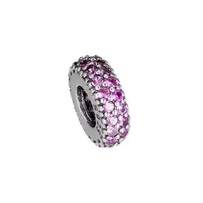 Separador Berloque Rosa - Prata 925