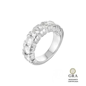 Meia Aliança Russa 5.0mm MOISSANITE