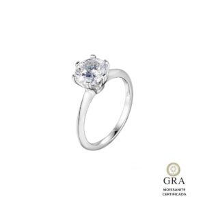 Anel 8mm corte português MOISSANITE